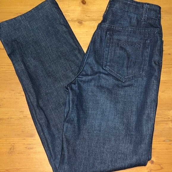 St. John Sport Dark Denim High-Rise Jeans 2 - Picture 1 of 10